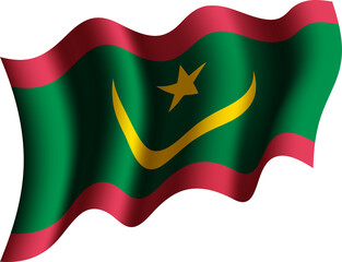 Mauritania Realistic 3D Waving Flag