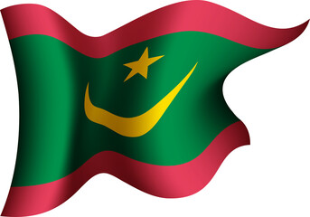 Obraz premium Mauritania Realistic 3D Waving Flag