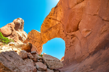 Amazing view of Arches National Park, Utah in summer season