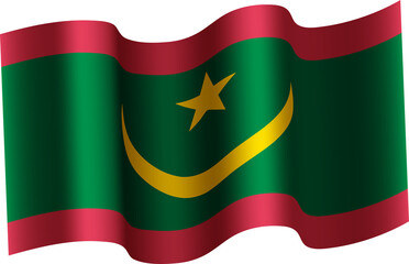 Mauritania Realistic 3D Waving Flag