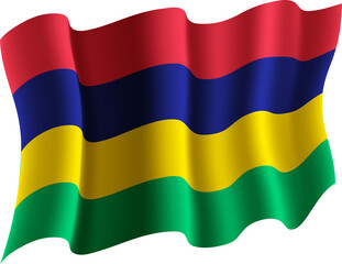 Mauritius Realistic 3D Waving Flag