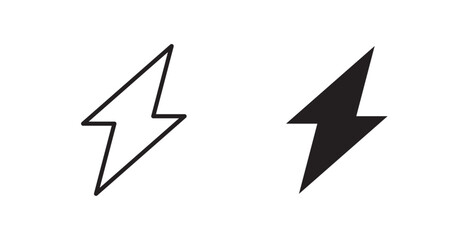 Flash icon in solid and stroke style.