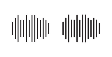 Sound wave icon in solid and stroke style.