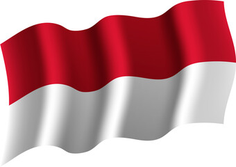 Monaco Realistic 3D Waving Flag