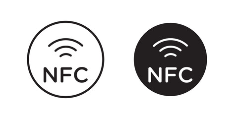 NFC icon in solid and stroke style.