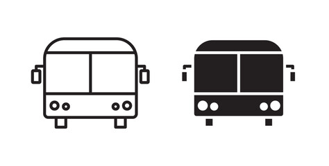 Bus icon in solid and stroke style.