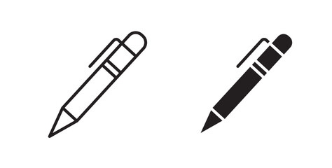 Pen icon in solid and stroke style.