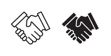 Handshake icon in solid and stroke style.