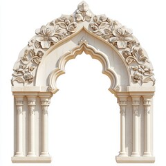 Ornate architectural archway with floral carvings, showcasing intricate design and craftsmanship.