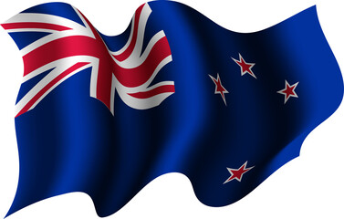 New Zealand Realistic 3D Waving Flag