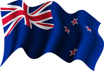 New Zealand Realistic 3D Waving Flag