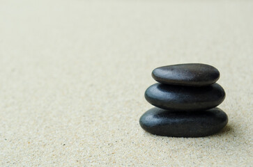 Black zen stones with customizable space for text or ideas