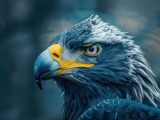 Fototapeta premium Birds of prey in hunting stances, intense and focused, Nature, Cool tones, Photograph, Predatory elegance