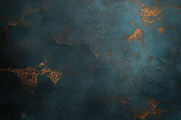Image of Textured abstract background with dark teal and copper tones, featuring cracks and irregular patterns, resembling aged or distressed metal surface. printed on Printed Glass Splashbacks