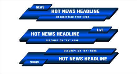 lower thirds vector of Breaking headline news bar layout design template for Television,Video streaming modern