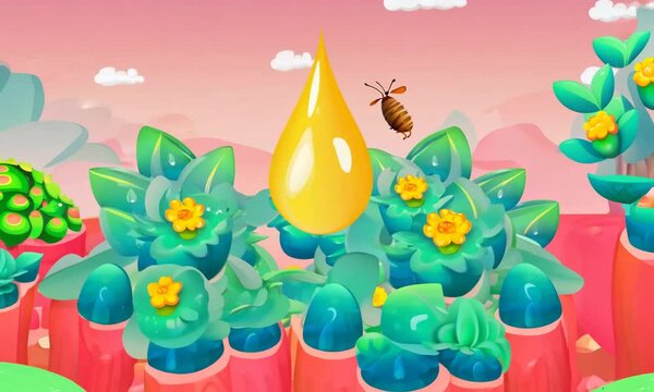 Cute honey bee cartoon animation