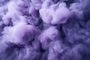 Fototapeta premium Abstract image featuring swirling clouds of lavender and purple smoke, creating an ethereal and mysterious atmosphere with soft, billowing shapes and intricate textures.