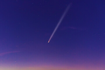 Comet Tsuchinshan Atlas C 2023 A3, periodic comet passing perihelion September 2024, star map night morning sky backgrounds sunrise dawn sunset