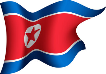 North Korea Realistic 3D Waving Flag
