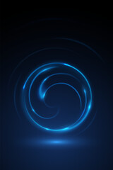 Blue light circle motion effect