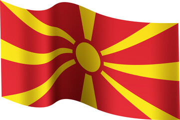 North Macedonia Realistic 3D Waving Flag