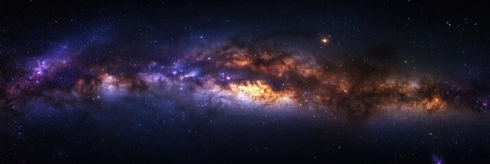 Obraz premium Panoramic View of the Milky Way Galaxy at Night