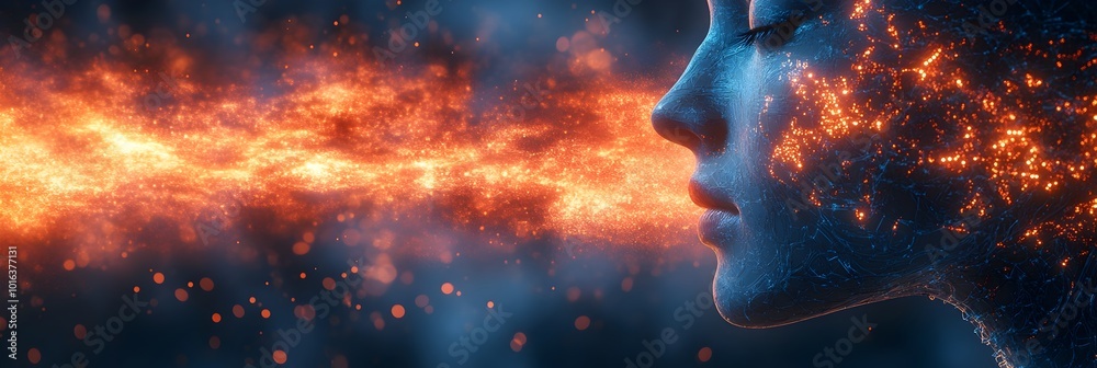 Aufkleber cybernetic implants enabling control over human minds and bodies - futuristic concept of technologic