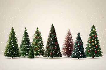 Fototapeta premium festive christmas tree illustration isolated on white background for design