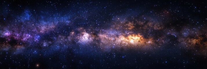 Naklejka premium Panoramic View of the Milky Way Galaxy