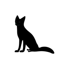 Fox sitting silhouette 