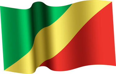 Obraz premium Republic of the Congo Realistic 3D Waving Flag