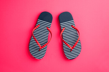 Striped rubber flip flops. Slippers Sandals.