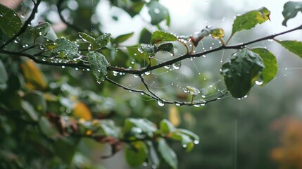 Raindrops on a spiderweb