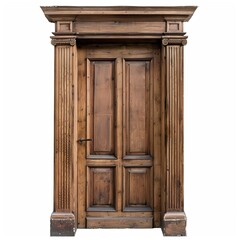 wooden door png isolated on white background