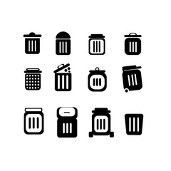 garbage bin icon set
