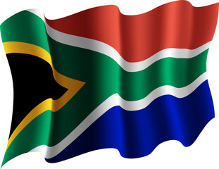 South Africa Realistic 3D Waving Flag