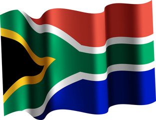 Fototapeta premium South Africa Realistic 3D Waving Flag