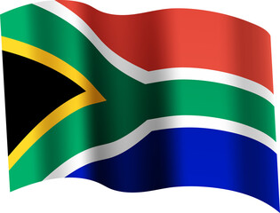 South Africa Realistic 3D Waving Flag