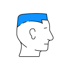 flat top hairstyle male line icon vector. flat top hairstyle male sign. isolated symbol illustration