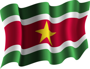 Suriname Realistic 3D Waving Flag