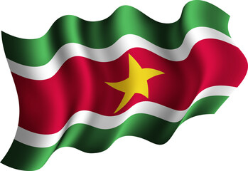 Suriname Realistic 3D Waving Flag