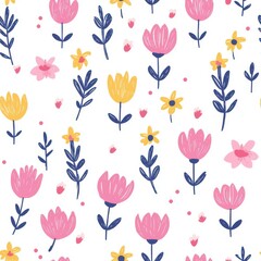 Soft Floral Abstract Seamless Pattern Design