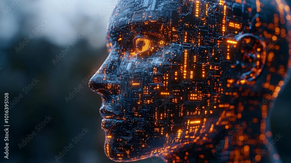 Leinwandbilder This image explores the concept of AI-driven social manipulation,where advanced digital technologies and intelligence are used to control and influence human behavior and decision-making.