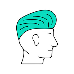 pompadour hairstyle male line icon vector. pompadour hairstyle male sign. isolated symbol illustration