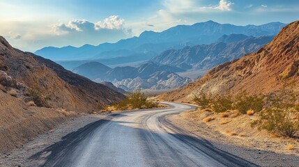 Mountainous area with an asphalt road