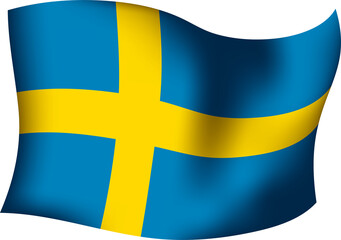 Sweden Realistic 3D Waving Flag