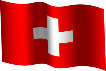 Switzerland Realistic 3D Waving Flag