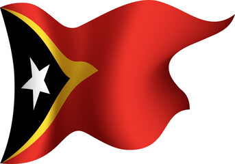Timor-Leste Realistic 3D Waving Flag