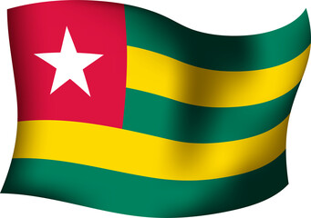 Togo Realistic 3D Waving Flag