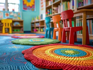 Teachers inspiring young minds in vibrant classrooms, dynamic and educational, Urban, Bright hues, Photograph, Academic inspiration